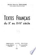 Textes français du Xe au XVIIe siècle