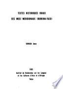 Textes historiques des Mosi meridionaux (Burkina-Faso)