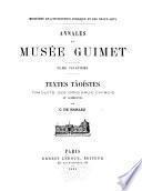 Textes tâoïstes ; tr. des originaux chinois et commentés