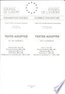 Texts Adopted: 2nd Part, 31st Ordinary Session of The Parliamentary Assembly (Council of Europe).