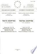 Texts Adopted at the 2nd Part of the 38th Ordinary Session of the Parliamentary Assembly, September 1986