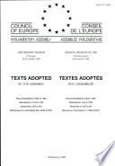 Texts Adopted by the Assembly