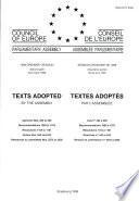 Texts Adopted by the Assembly