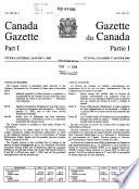 The Canada Gazette, Part I.
