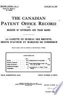 The Canadian Patent Office Record and Register of Copyrights and Trade Marks