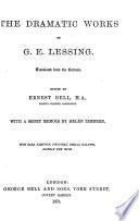 The Dramatic Works of G. E. Lessing: Tragedies