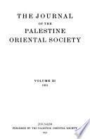 The Journal of the Palestine Oriental Society