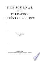 The Journal of the Palestine Oriental Society
