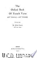 The Oxford book of French verse