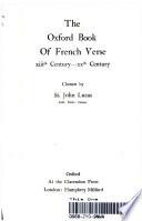 The Oxford Book Of French Verse xiiith Century-xxth Century