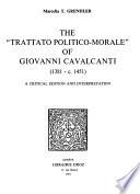 The «Trattato Politico-Morale» of Giovanni Cavalcanti (1381 - c. 1451)