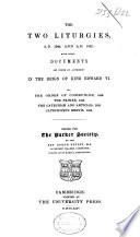 The Two Liturgies, A.D. 1549 and A.D. 1552