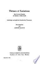 Thèmes et variations dans la prose française de Rabelais à Robbe-Grillet