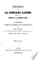Thèmes sur la syntaxe latine