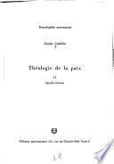 Theologie de la paix: Applications