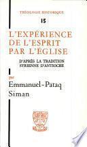 Theologie Historique 15: L'Experience de L'esprit par L'Eglise