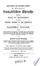 Theoretischer und praktischer Cursus zur Erlernung der französischen Sprache (etc.)