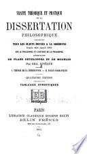 Théorie de la dissertation. Sujets dogmatiques.- [v.2] Histoire de la philosophie et des sciences formant le complément du Traité