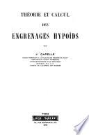 Théorie et calcul des engrenages hypoïds