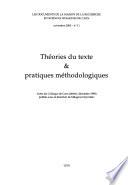 Théories du texte & pratiques méthodologiques