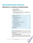Thermodynamique chimique
