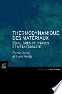 Thermodynamique des matériaux