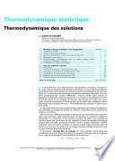 Thermodynamique statistique