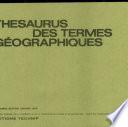 Thésaurus des termes géographiques