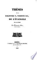 Thèses sur le chapître V, versets 2-7, de l'Evangile Selon saint Jean