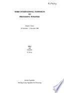 Third International Symposium on Processing Tomatoes