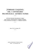 Tommaso d'Aquino nel I centenario dell'enciclica Aeterni Patris