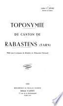Toponymie du Canton de Rabastens (Tarn)
