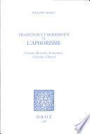 Tradition et modernité de l'aphorisme