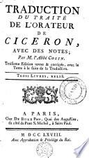 Traduction du traité de l'Orateur de Cicéron