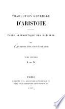 Traduction générale d'Aristote