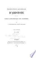 Traduction générale d'Aristote