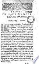 Traicté s'il faut manger de la Chair en Caresme Par George l'Apostre