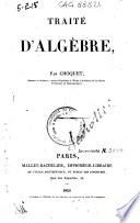 Traite d'algebre