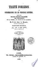 Traité d'Oraison et considérations sur les principaux mystères, suivis de trois petits traités sur l'excellence de la prière, du jeune et de l'aumône