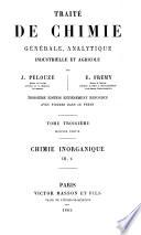 Traité de chimie, générale, analytique, industrielle et agricole: Chimie inorganique