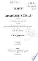 Traité de climatologie médicale