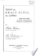 Traite de droit civil du Quebec