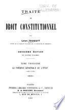 Traité de droit constitutionnel: La théorie générale de l'État