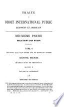 Traité de droit international public européen & américain