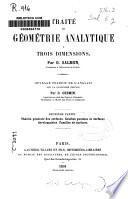 Traité de géométrie analytique a trois dimensions
