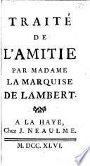 Traité de l'amitie