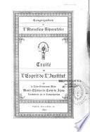 Traité de l'esprit de l'institut