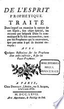 Traité de l'Esprit Prophetique