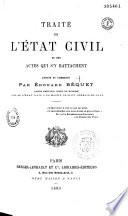 Traité de l'état civil et des actes qui s'y rattachent