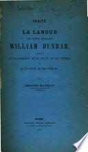 Traité de la langue in poète Écossais Wm. hanbar